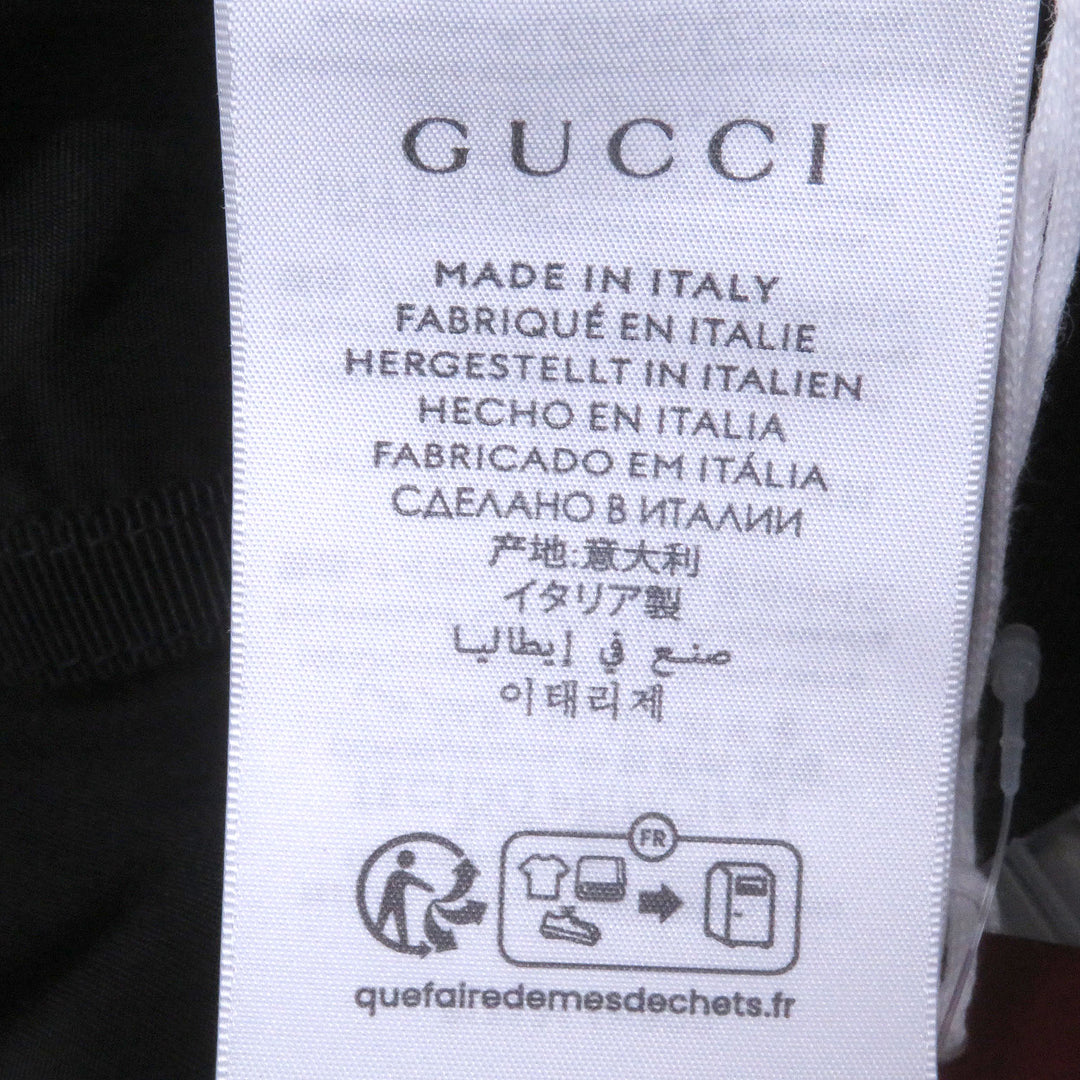Pristine GUCCI hat Embossed logo Sherry line bucket black Nylon mens XL 813534