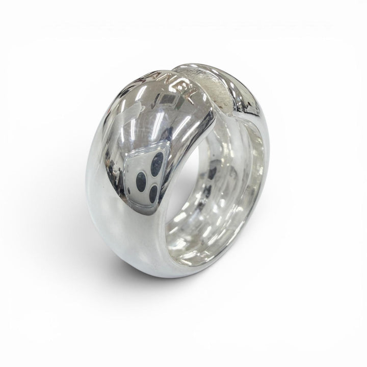 Excellent CHANEL Ring ring Logo design ring accessory Silver 925 Women