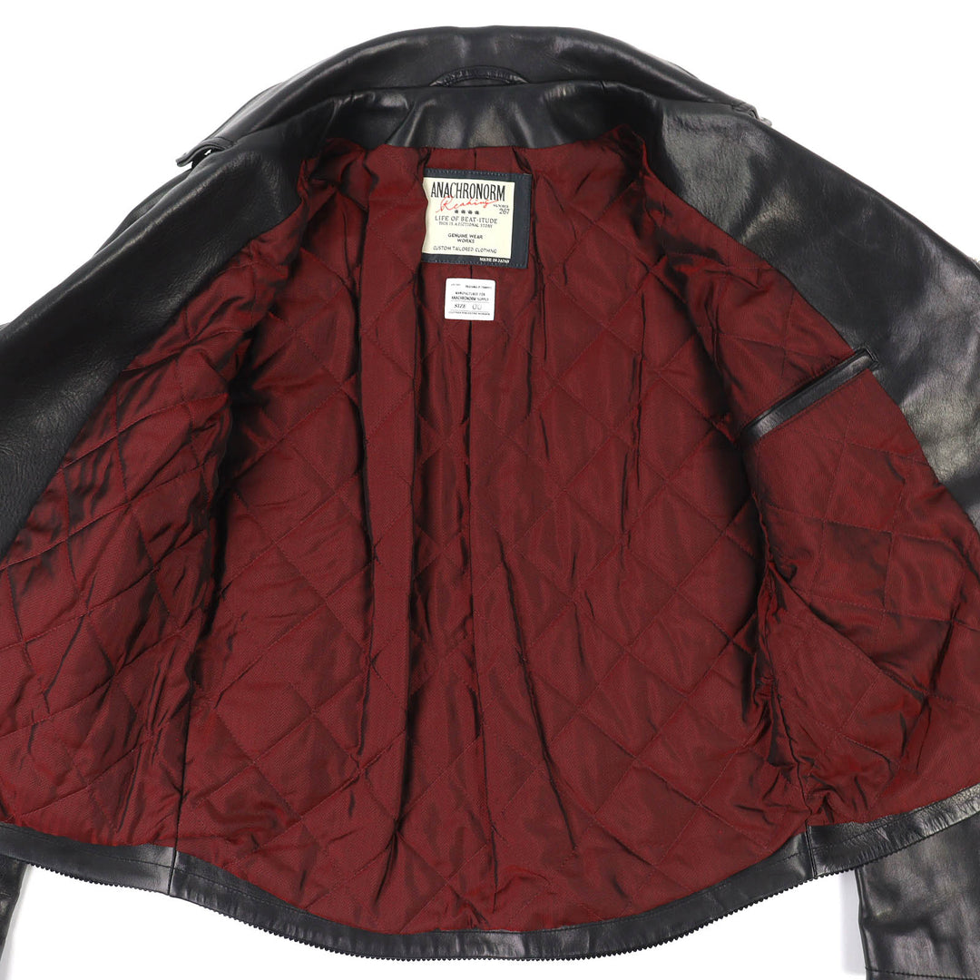 Great ANACHRONORM Leather jacket Horsehide Motorcycle Jacket Corduroy switching