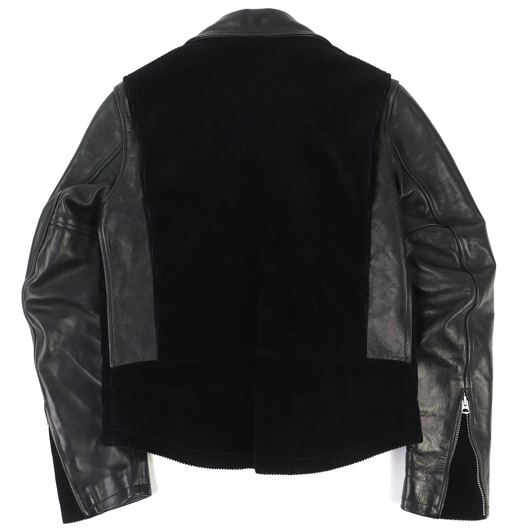 Great ANACHRONORM Leather jacket Horsehide Motorcycle Jacket Corduroy switching