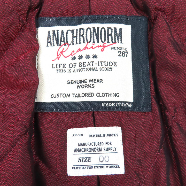 Great ANACHRONORM Leather jacket Horsehide Motorcycle Jacket Corduroy switching