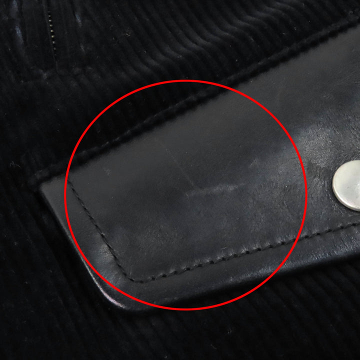 Great ANACHRONORM Leather jacket Horsehide Motorcycle Jacket Corduroy switching