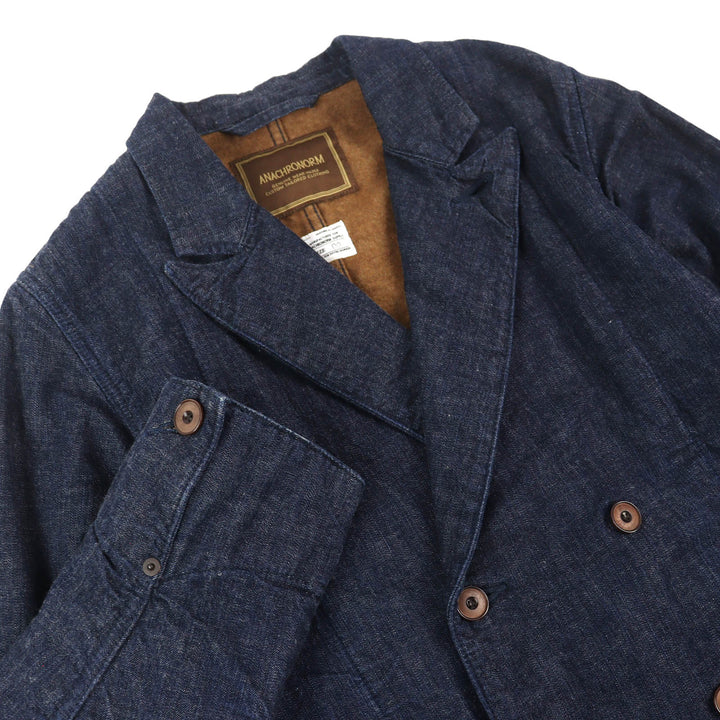 Excellent ANACHRONORM Denim Jacket Double tailored jacket Indigo blue cotton