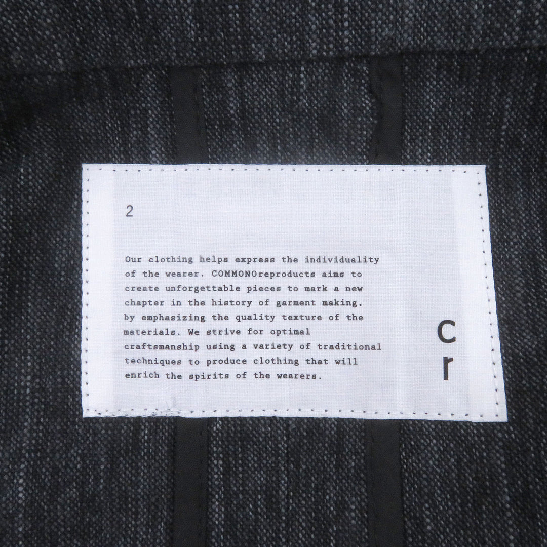 Pristine COMMONO reproducts tailored jacket single black cotton mens