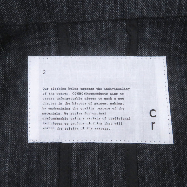 Pristine COMMONO reproducts tailored jacket single black cotton mens