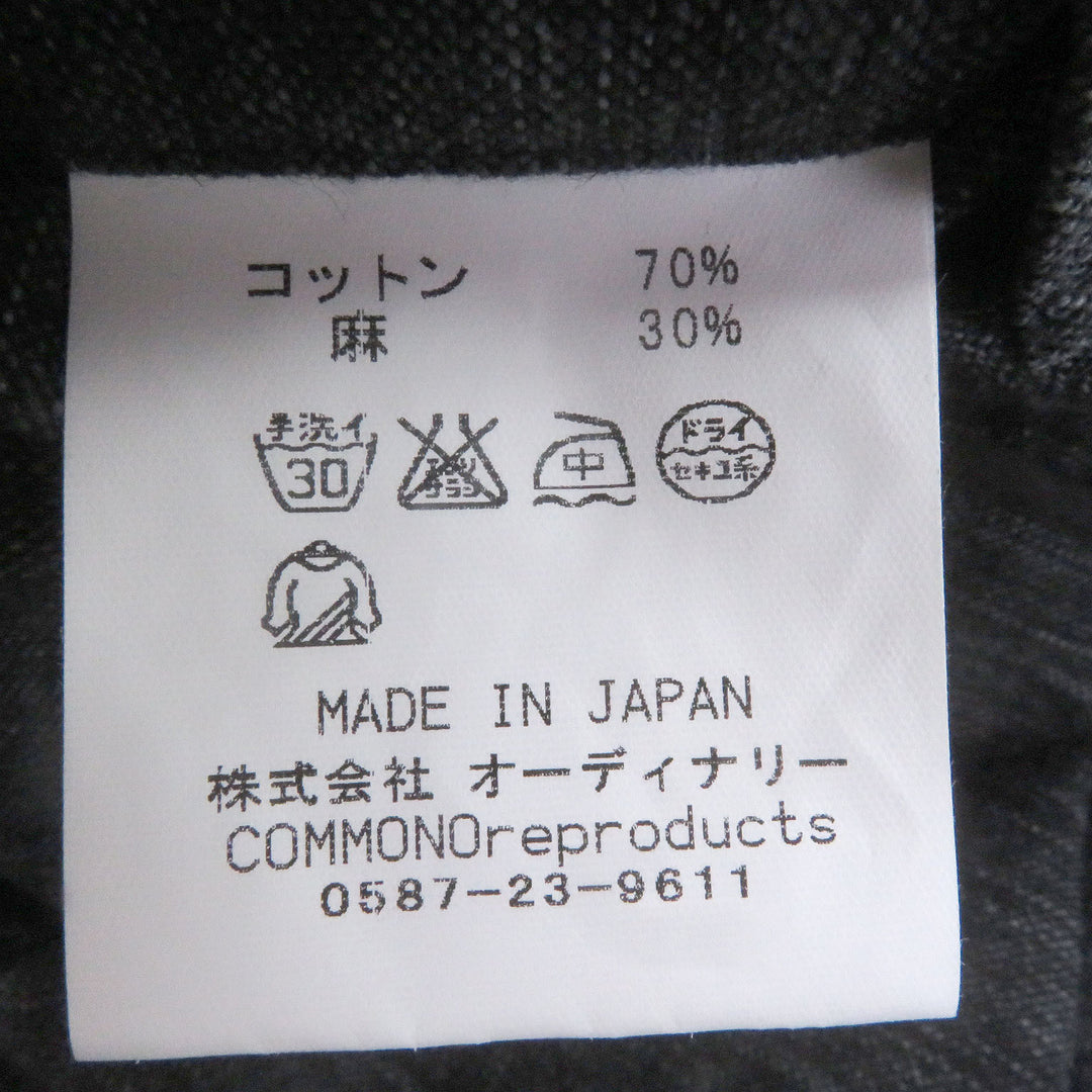 Pristine COMMONO reproducts tailored jacket single black cotton mens
