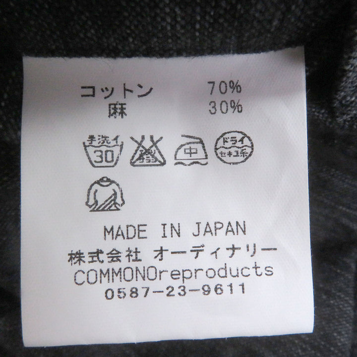 Pristine COMMONO reproducts tailored jacket single black cotton mens
