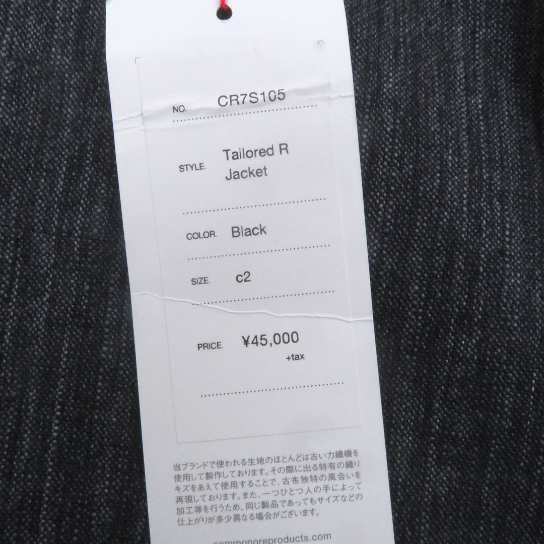 Pristine COMMONO reproducts tailored jacket single black cotton mens