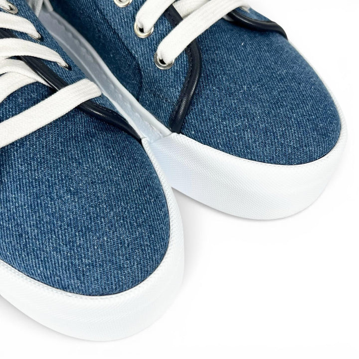 Excellent Sergio Rossi sneakers SR TWENTY BUCKLE Platform denim Indigo 37 B08910