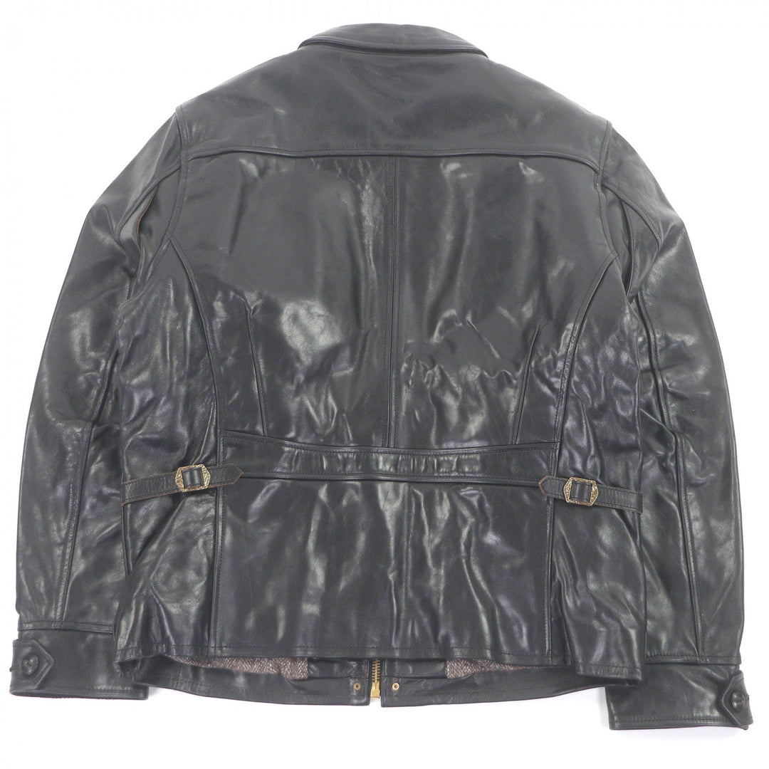 Excellent CIDU LEATHERS Leather jacket single black Horsehide mens