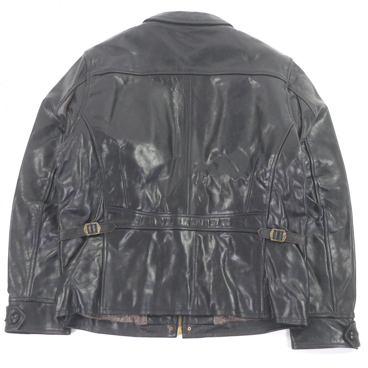 Excellent CIDU LEATHERS Leather jacket single black Horsehide mens