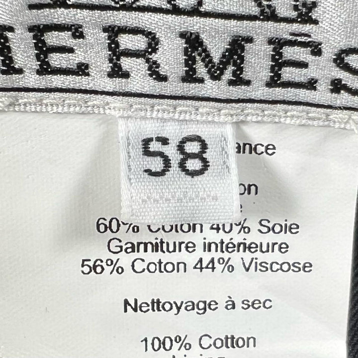 Excellent HERMES cap Davis H Primavera Serie Button Denim Indigo cotton mens 58
