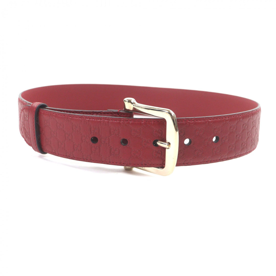 Excellent GUCCI belt Micro Guccissima GG pattern Red leather mens 281548