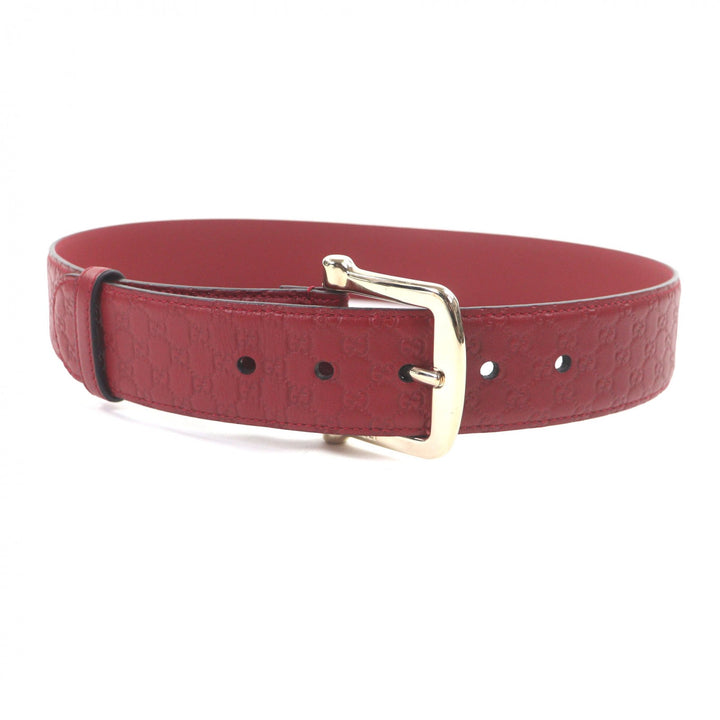 Excellent GUCCI belt Micro Guccissima GG pattern Red leather mens 281548