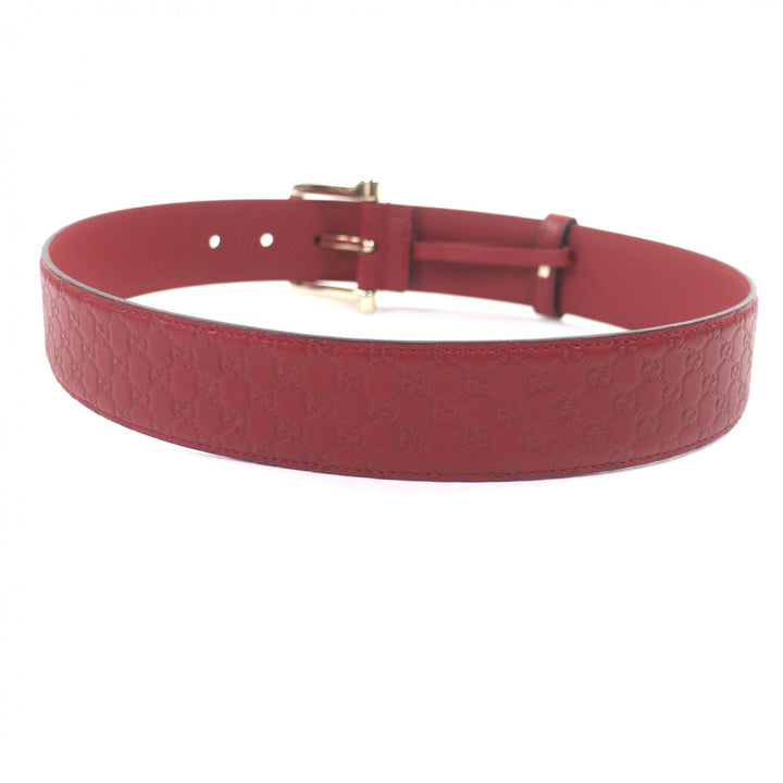Excellent GUCCI belt Micro Guccissima GG pattern Red leather mens 281548
