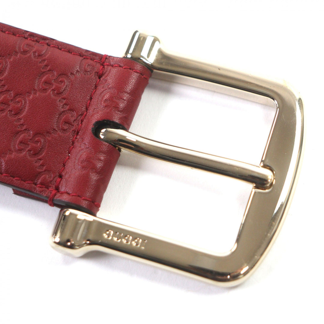 Excellent GUCCI belt Micro Guccissima GG pattern Red leather mens 281548