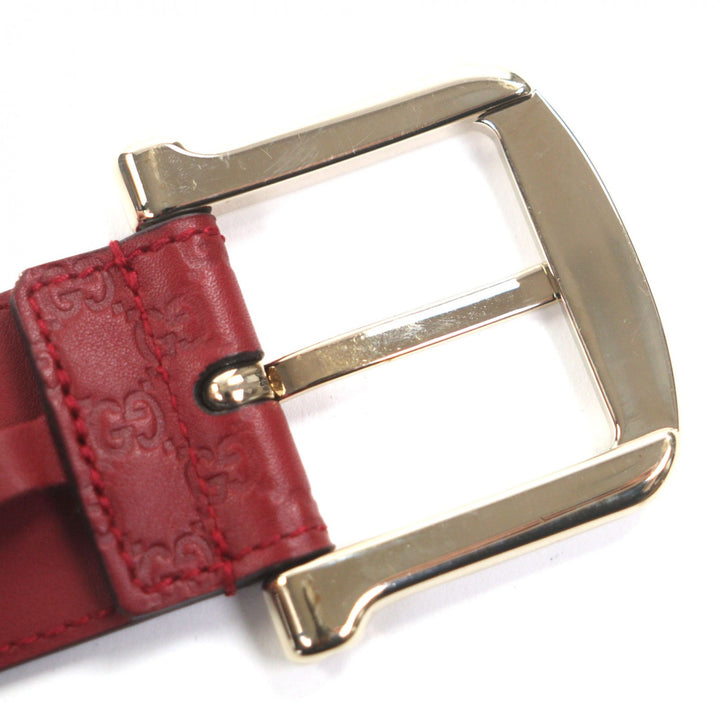 Excellent GUCCI belt Micro Guccissima GG pattern Red leather mens 281548
