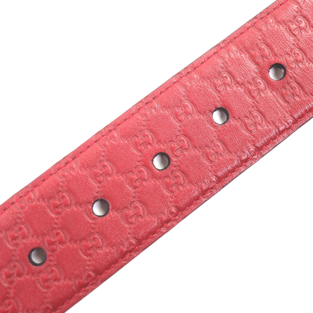 Excellent GUCCI belt Micro Guccissima GG pattern Red leather mens 281548