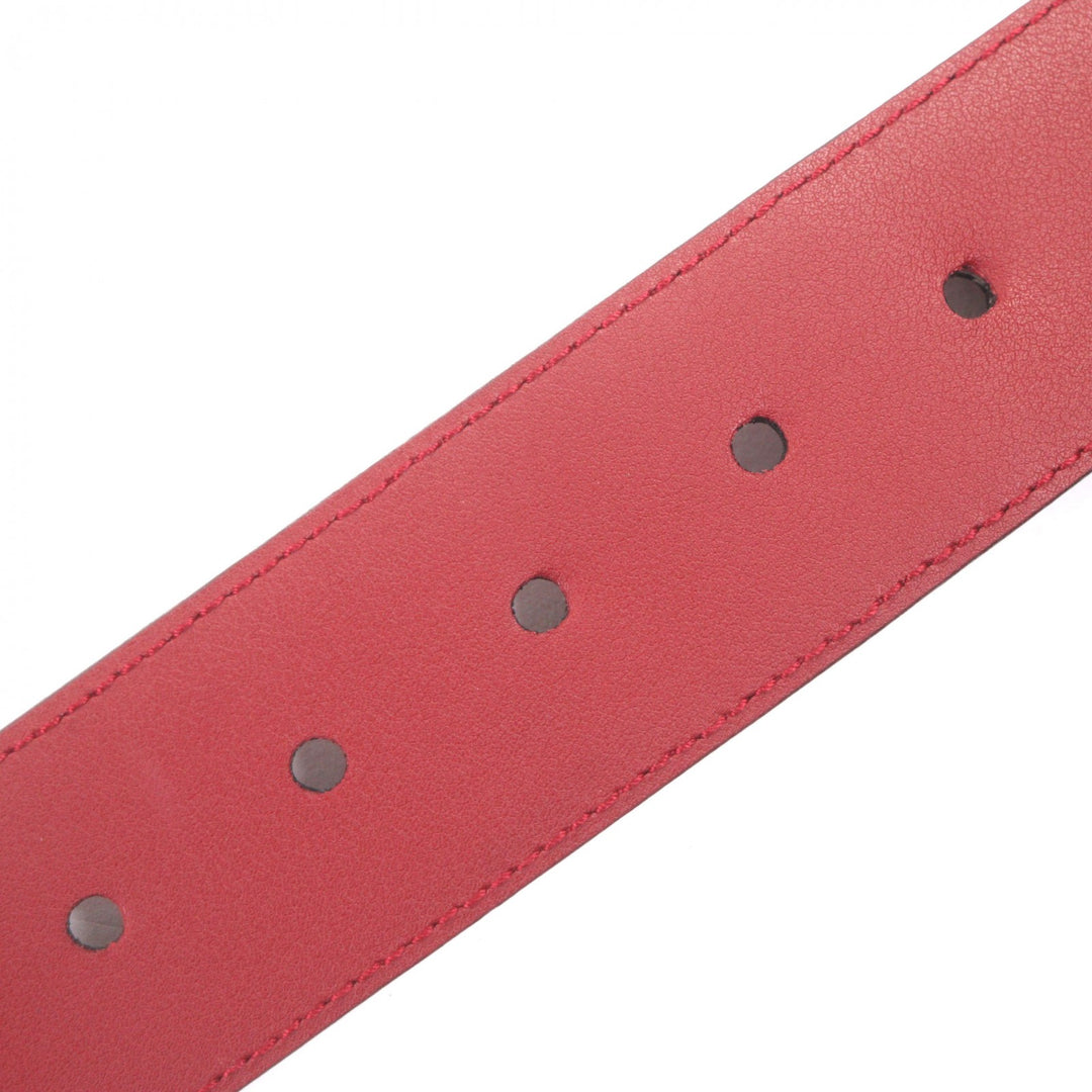 Excellent GUCCI belt Micro Guccissima GG pattern Red leather mens 281548