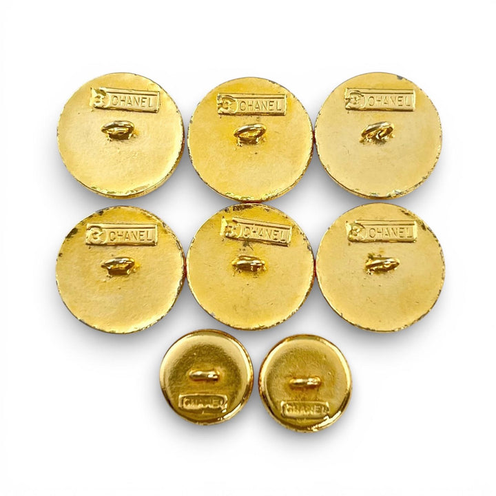 Great CHANEL button COCO Mark Gold Metal Buttons with Set of 8 gold Women