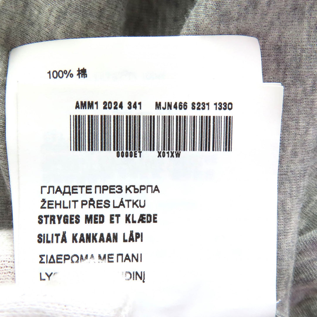 Great MIUMIU Short sleeve Rib-knit jersey t-shirt logo crew neck gray XS MJN466