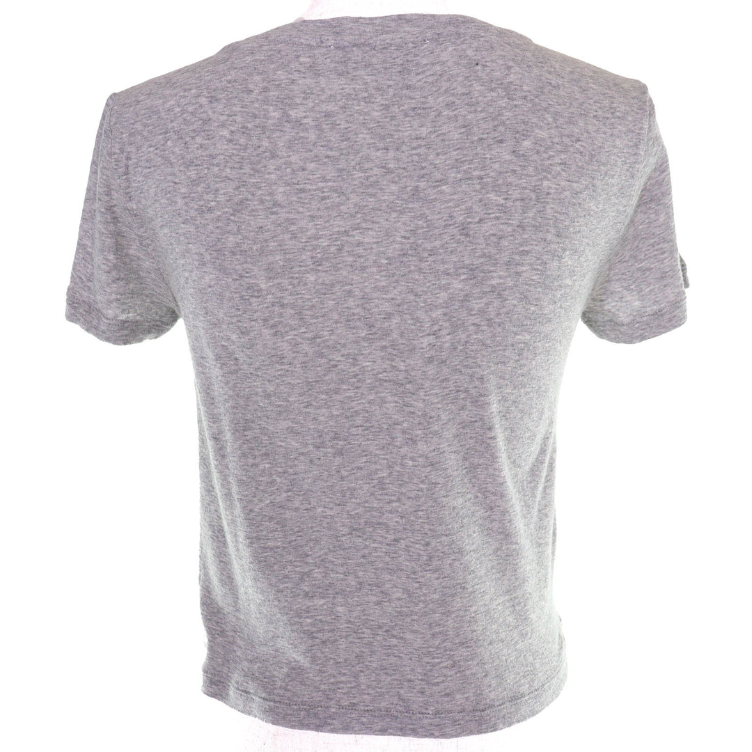 Great MIUMIU Short sleeve Rib-knit jersey t-shirt logo crew neck gray XS MJN466