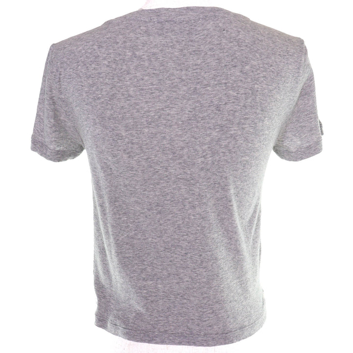 Great MIUMIU Short sleeve Rib-knit jersey t-shirt logo crew neck gray XS MJN466