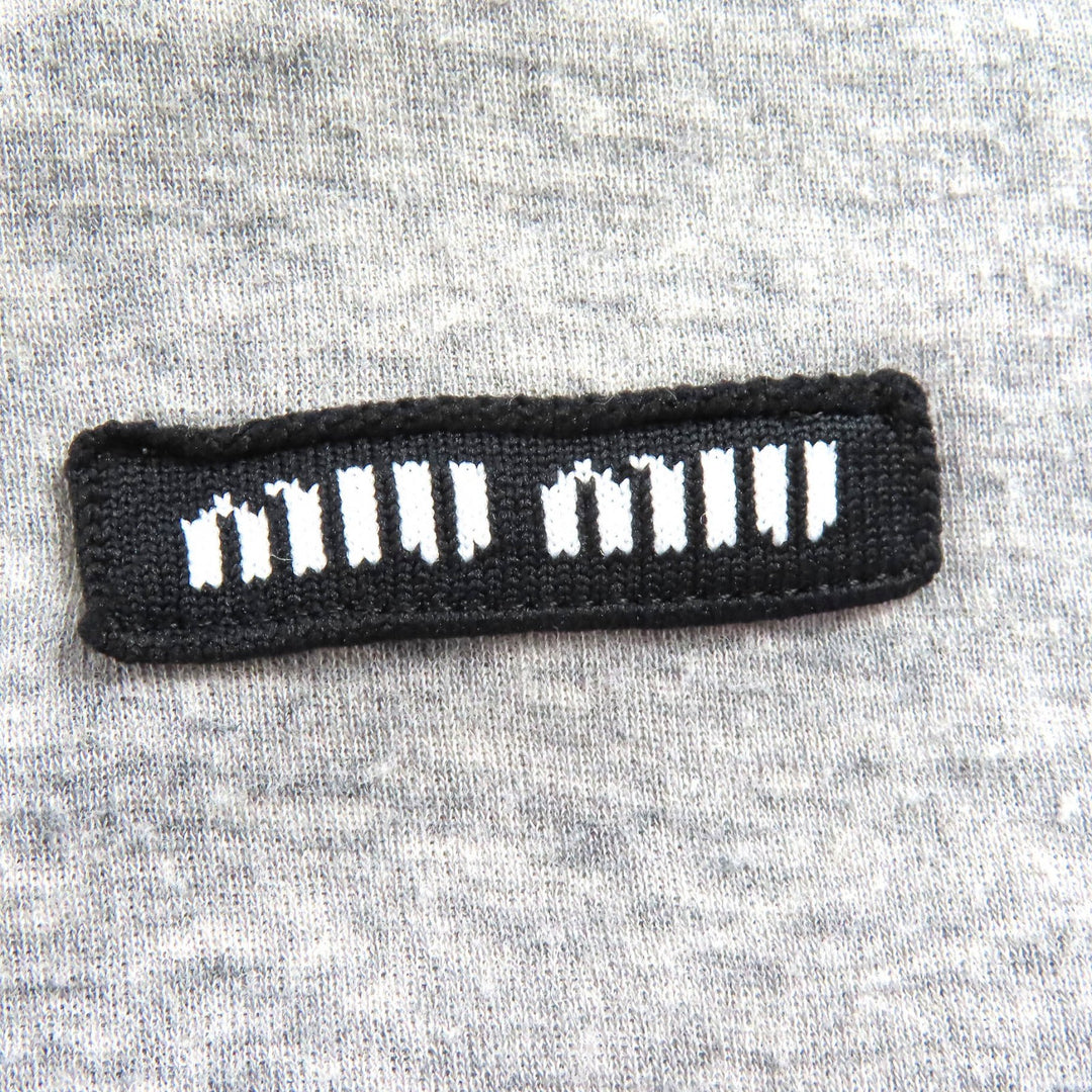 Great MIUMIU Short sleeve Rib-knit jersey t-shirt logo crew neck gray XS MJN466