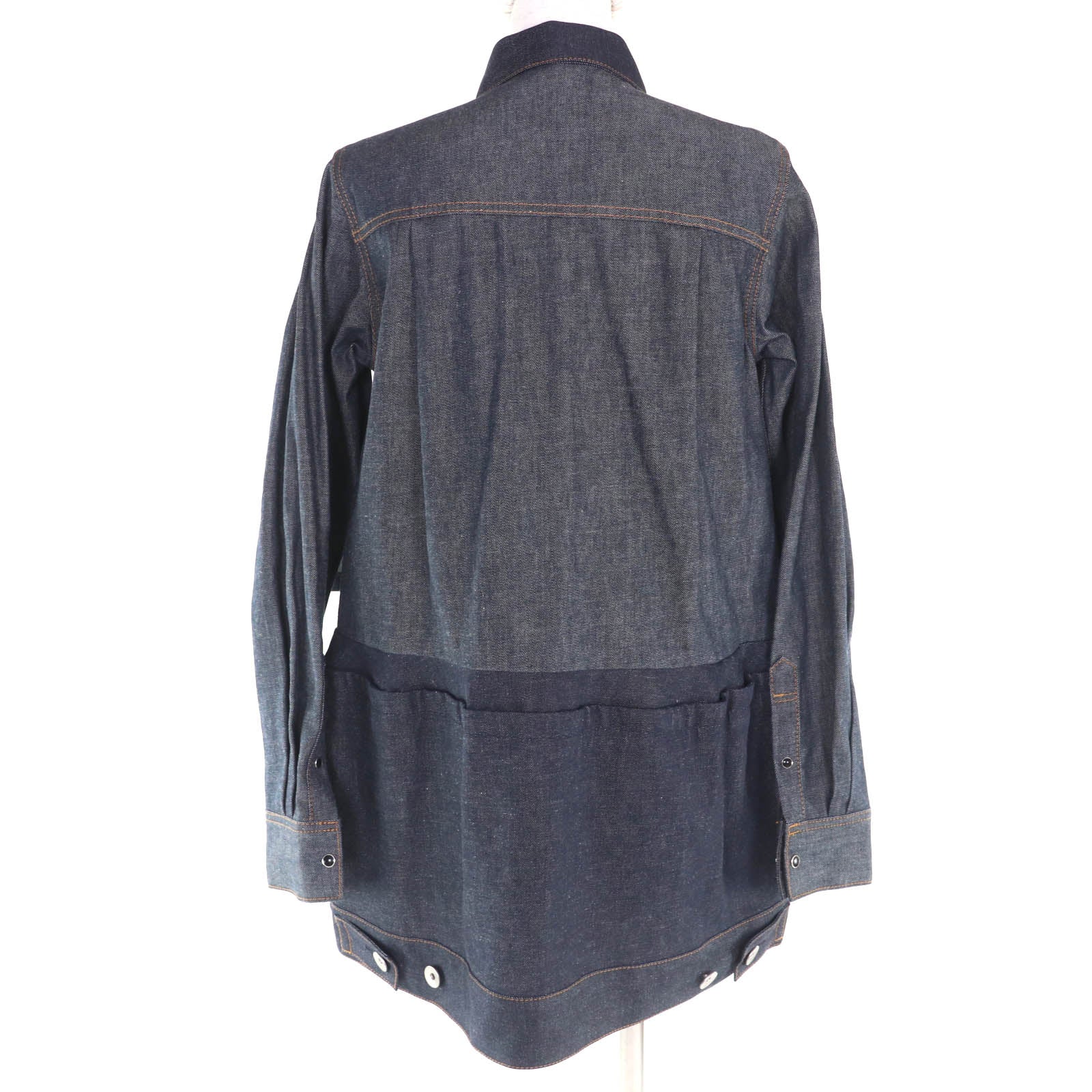 Excellent Sacai Denim Jacket Indigo blue cotton Women 1 25-07822