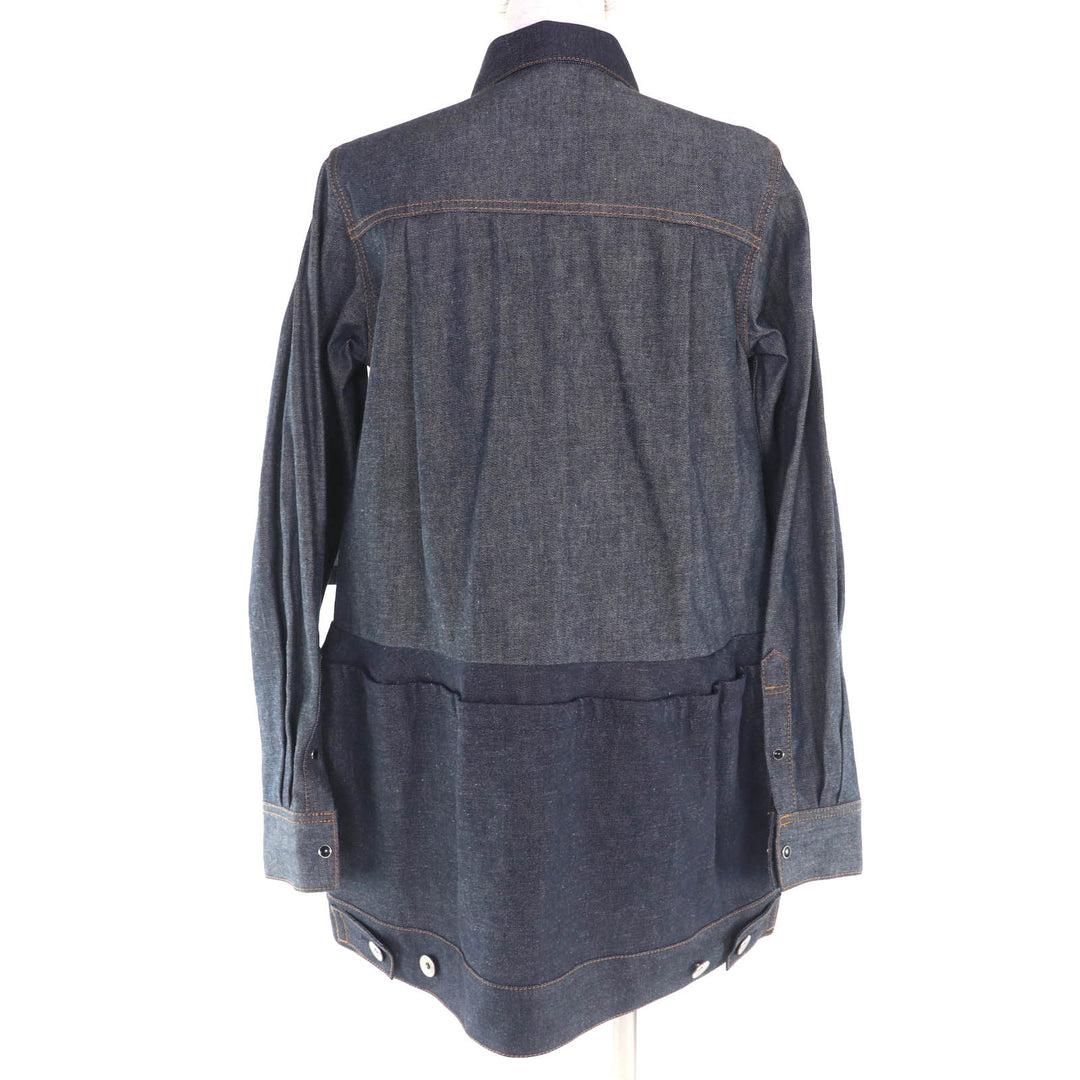 Excellent Sacai Denim Jacket Indigo blue cotton Women 1 25-07822
