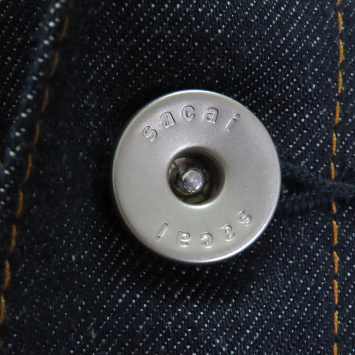 Excellent Sacai Denim Jacket Indigo blue cotton Women 1 25-07822
