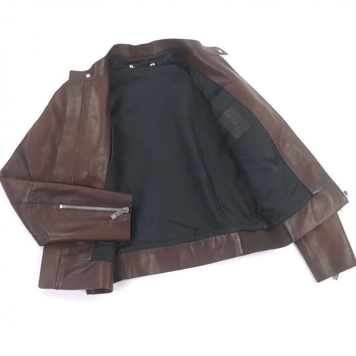Excellent BERLUTI leather jacket Patina-lined calligraphy biker jacket