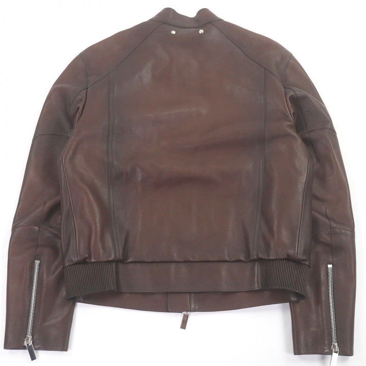 Excellent BERLUTI leather jacket Patina-lined calligraphy biker jacket