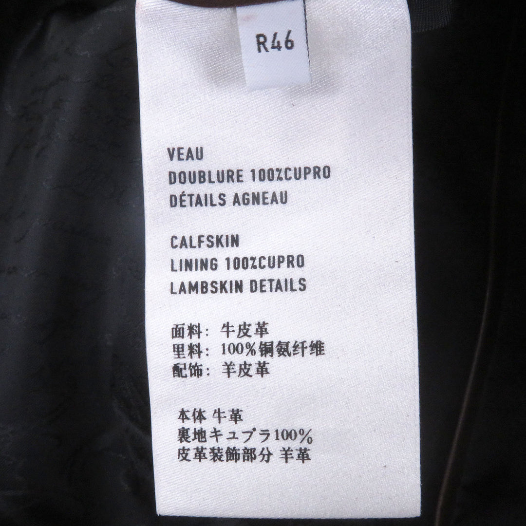 Excellent BERLUTI leather jacket Patina-lined calligraphy biker jacket