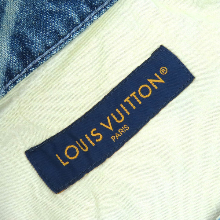Great LOUIS VUITTON Shorts Monogram Print Denim Indigo blue cotton mens 31