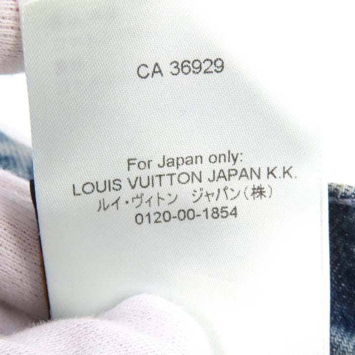 Great LOUIS VUITTON Shorts Monogram Print Denim Indigo blue cotton mens 31