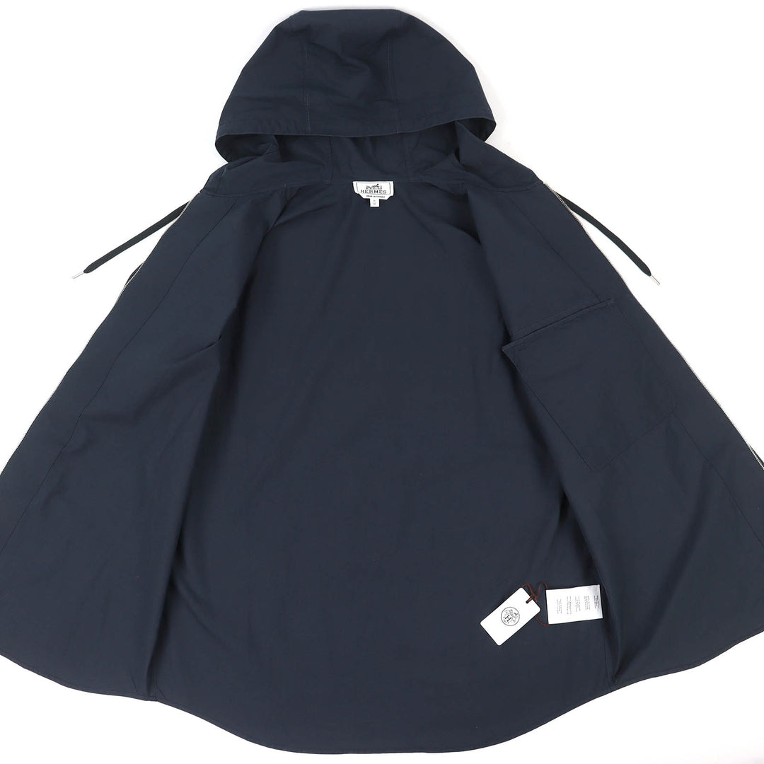 Pristine HERMES Jacket Zip-up hooded jacket Navy cotton mens H566160H2