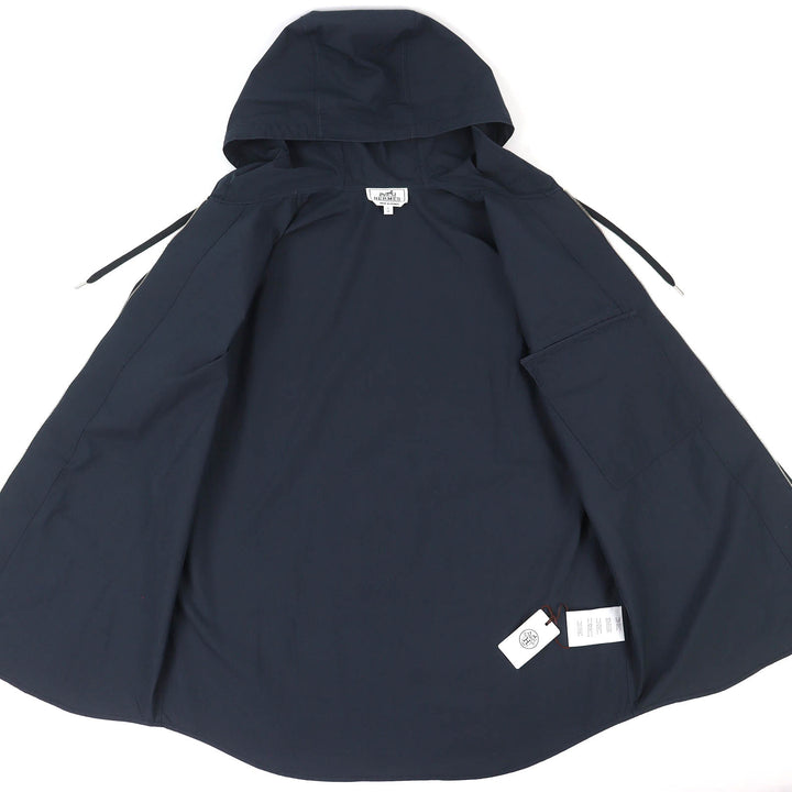 Pristine HERMES Jacket Zip-up hooded jacket Navy cotton mens H566160H2