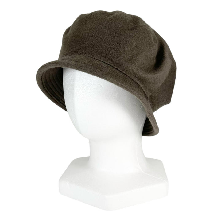Great HERMES hat Stitch Crochet Hat Bucket Brown cashmere Women 56