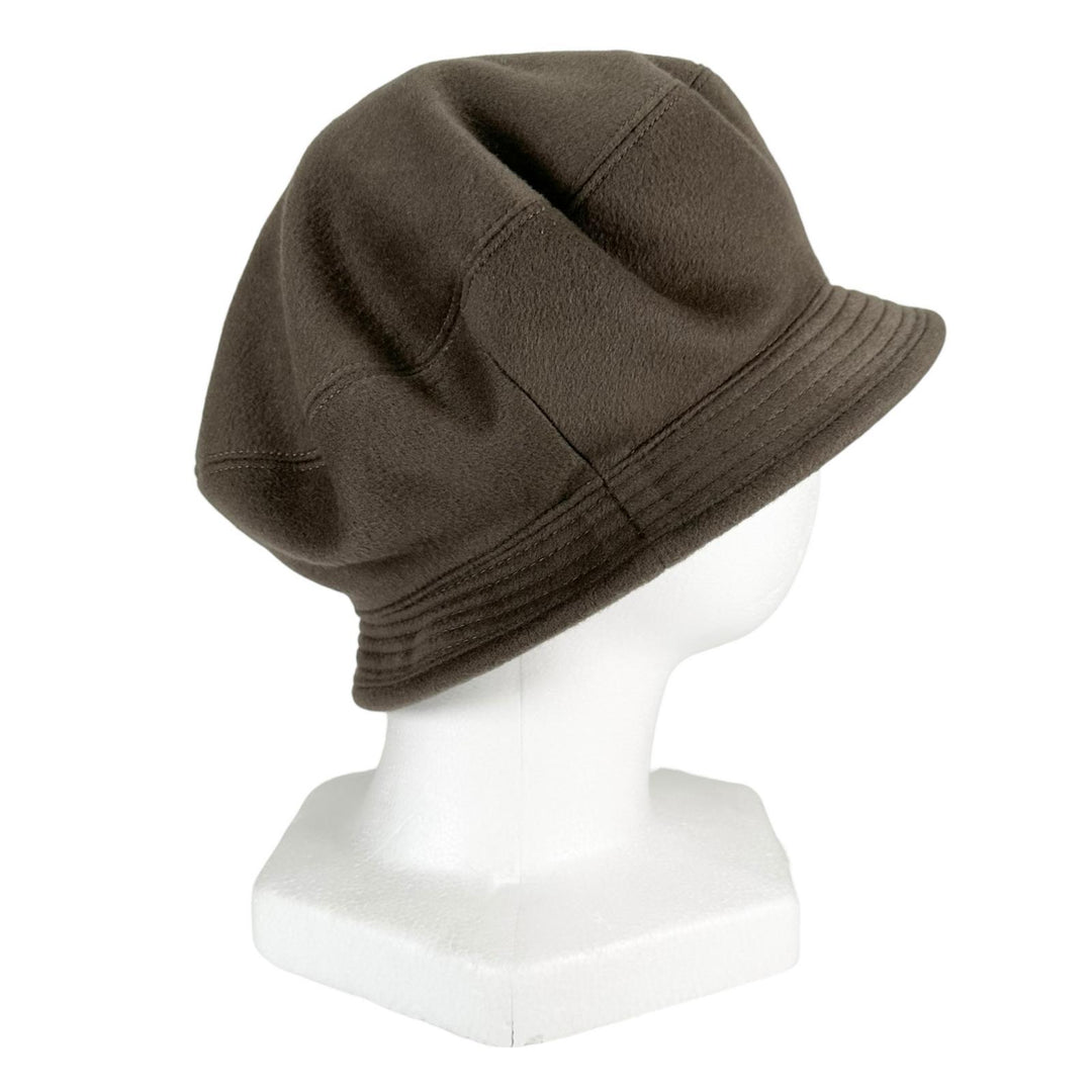 Great HERMES hat Stitch Crochet Hat Bucket Brown cashmere Women 56