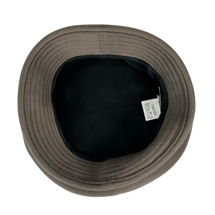 Great HERMES hat Stitch Crochet Hat Bucket Brown cashmere Women 56
