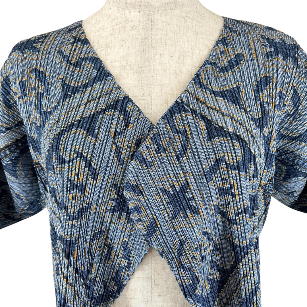 Excellent PLEATS PLEASE two-piece set denim transfer blue polyester 3 PP91-JO566
