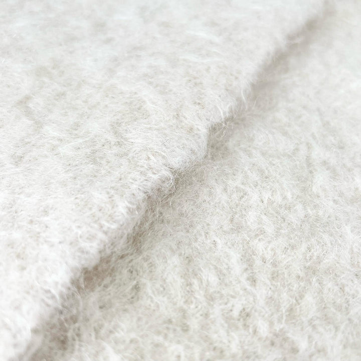 Excellent LOEWE Scarf Anagram leather patch white mohair Women