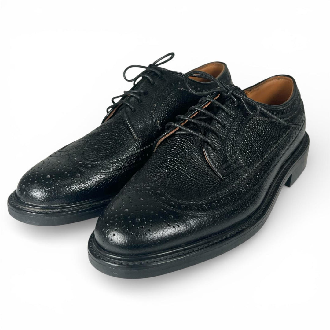 Pristine REGAL Leather shoes Wingtip Full Brogue black leather mens 24.5