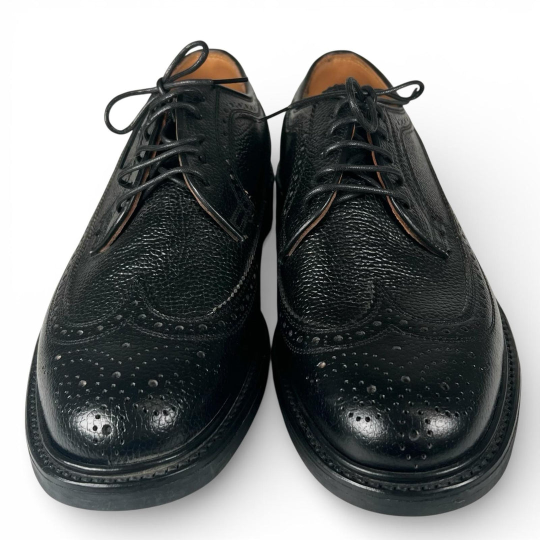 Pristine REGAL Leather shoes Wingtip Full Brogue black leather mens 24.5