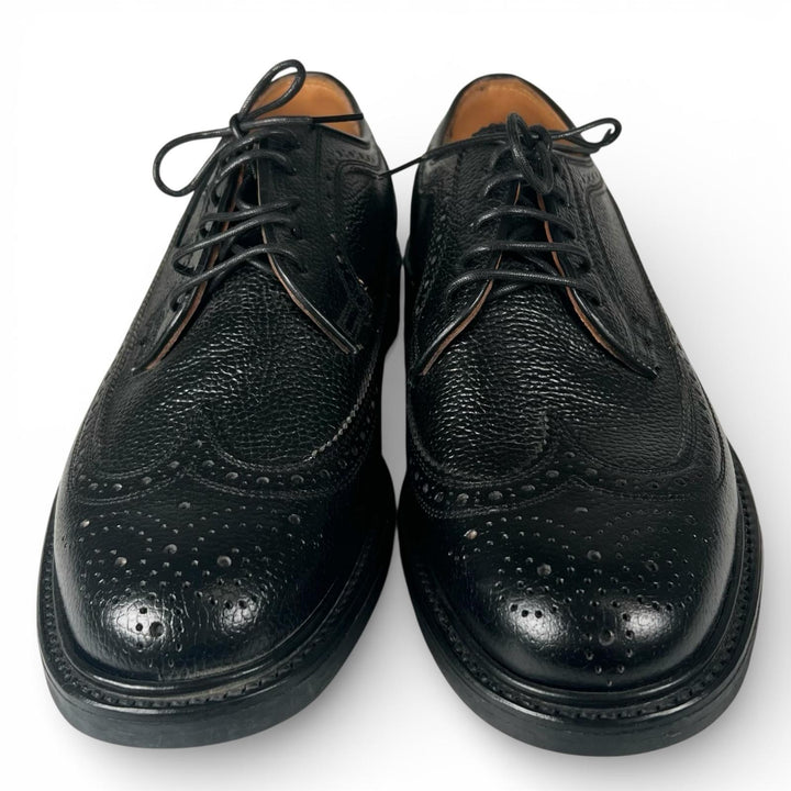 Pristine REGAL Leather shoes Wingtip Full Brogue black leather mens 24.5