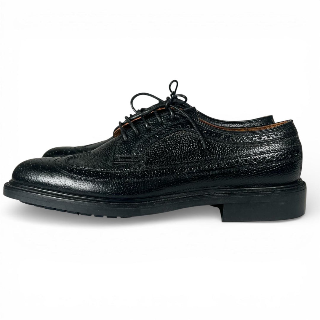 Pristine REGAL Leather shoes Wingtip Full Brogue black leather mens 24.5