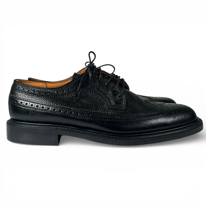 Pristine REGAL Leather shoes Wingtip Full Brogue black leather mens 24.5