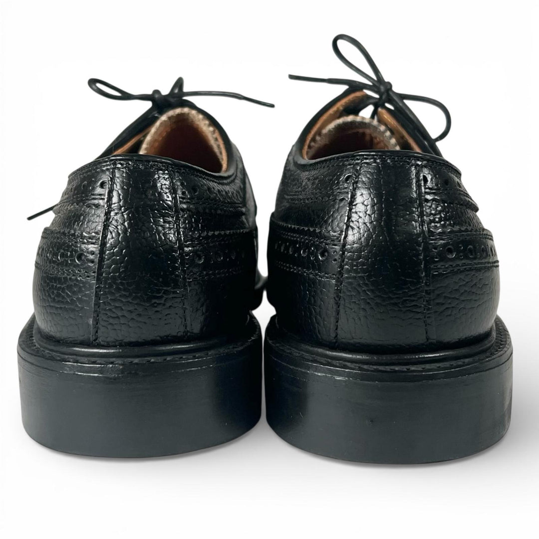 Pristine REGAL Leather shoes Wingtip Full Brogue black leather mens 24.5