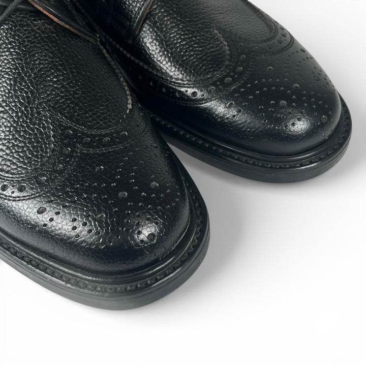 Pristine REGAL Leather shoes Wingtip Full Brogue black leather mens 24.5